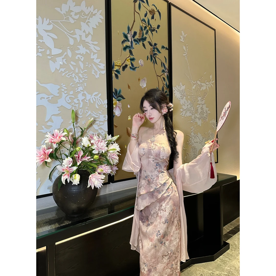 【雅乔定制】花千骨 设计感不规则双层下摆抹胸上衣DYLL-23106255