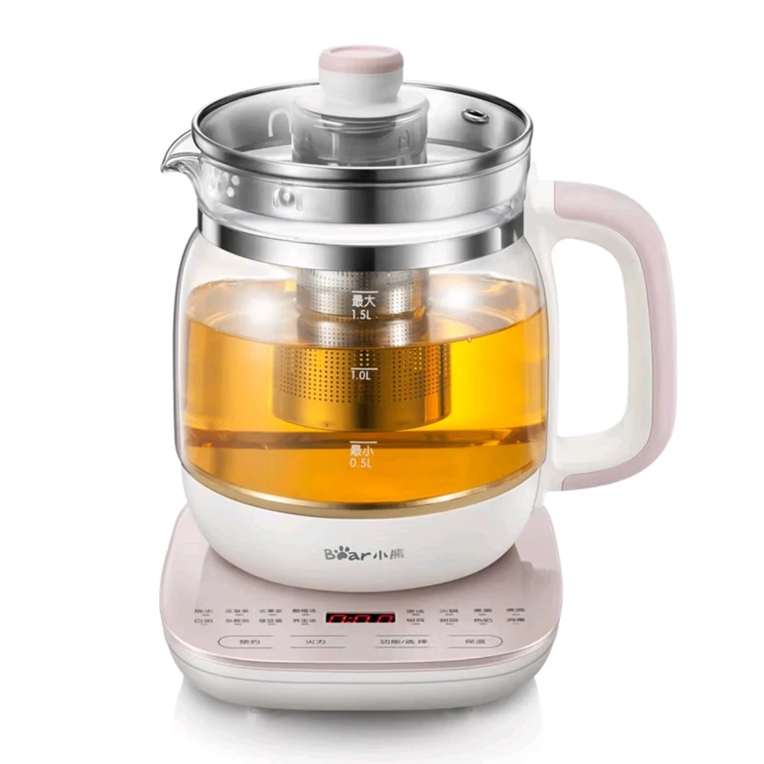 小熊（Bear） 养生壶 煮茶器 煮茶壶电水壶烧水壶1.5L触屏玻璃花茶壶 A15Z8 触屏调控-钢化玻璃面板