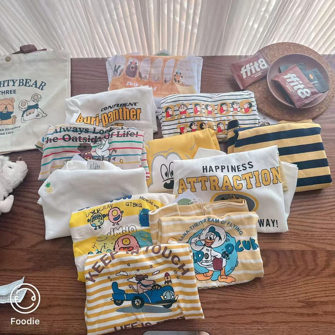 【季末清版福袋 R121】25年男女童夏季黄色系清版短袖上衣五件组合