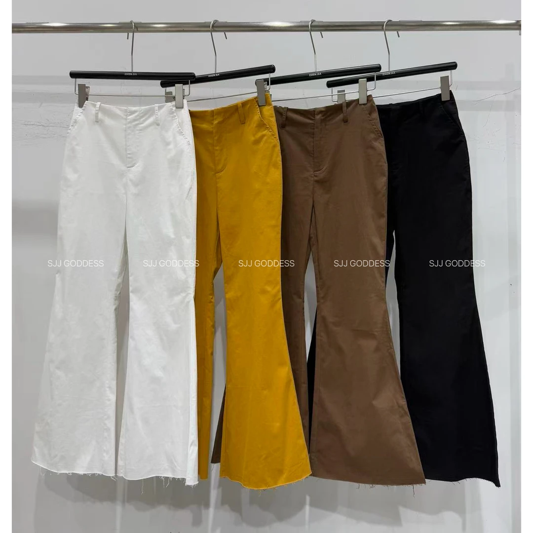 【娇娇私服定制】新款休闲高腰弹力开叉喇叭裤90613#
