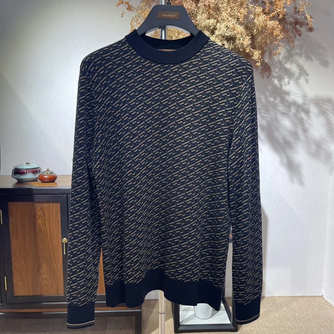 男士时尚花型羊毛衫8075