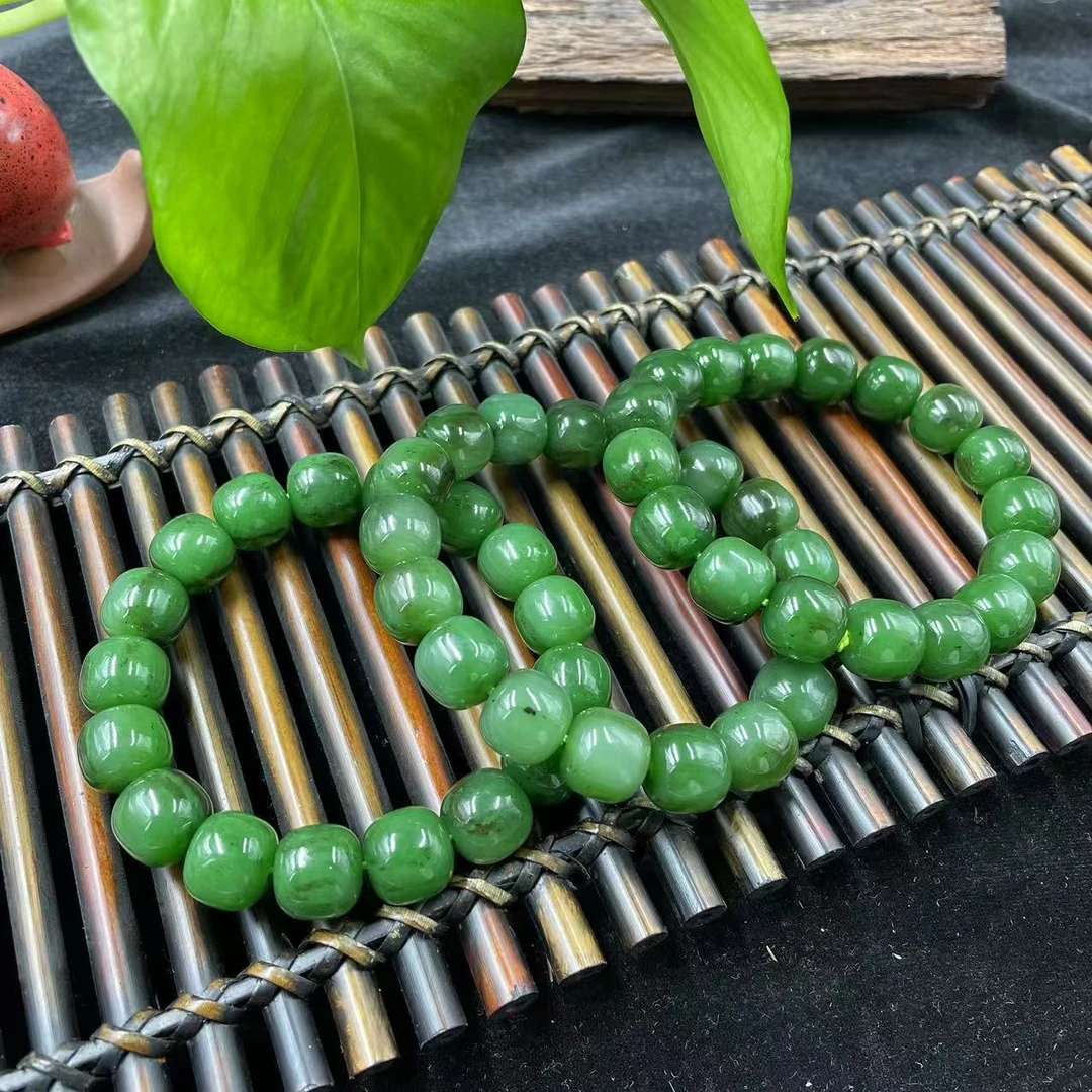 【小陆甄选524】和田玉碧玉手串多样性发其一   7001 74