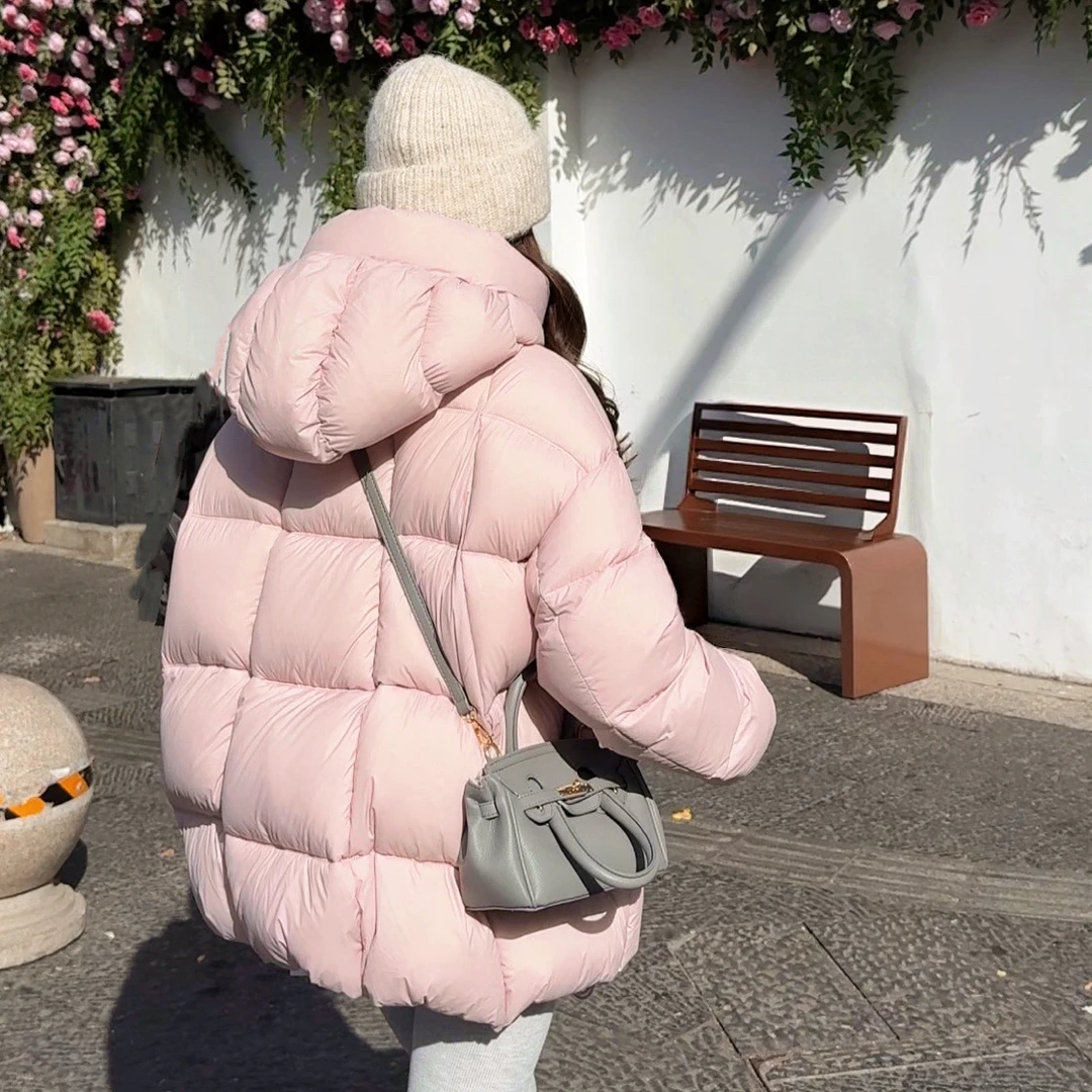 【高奢泡芙系列】90鹅绒新款冬季韩版宽松泡芙女短款加厚连帽 -凡凡