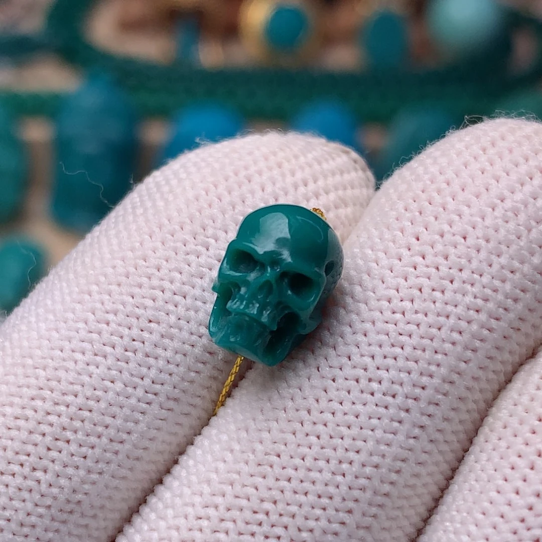 未镶嵌绿松石珠宝奇石7.6m m