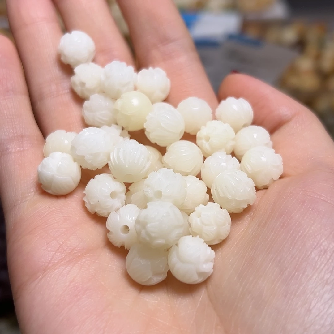 白玉菩提吊坠40颗白色莲花