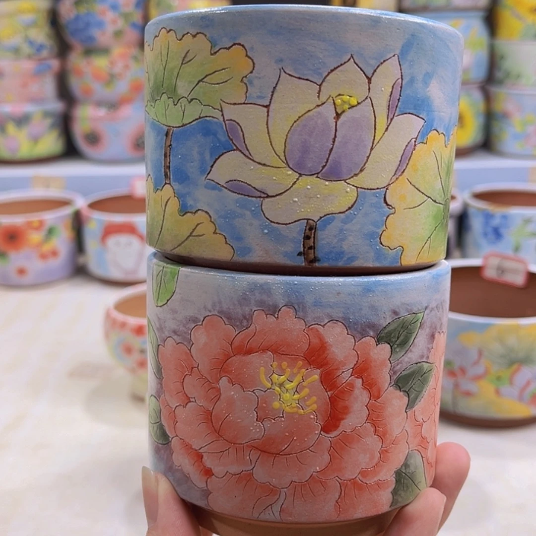 所见所得景德镇红陶泥多肉花盆