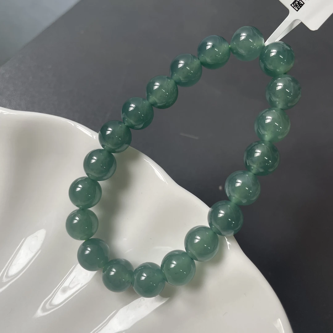 翡翠圆珠约9-10mm单圈手串