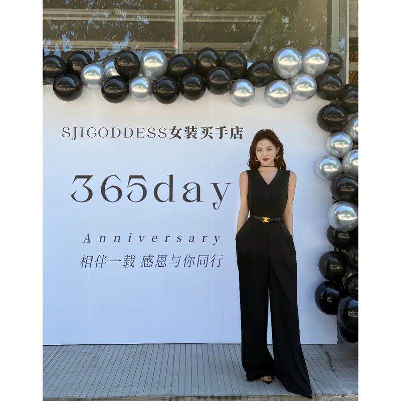 【娇娇私服定制】新款时髦高腰无袖西装连体裤(衣长139)82064#