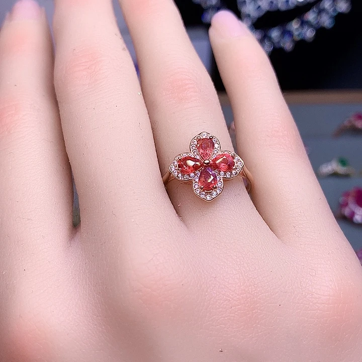 戒指蓝宝石银S925镶嵌