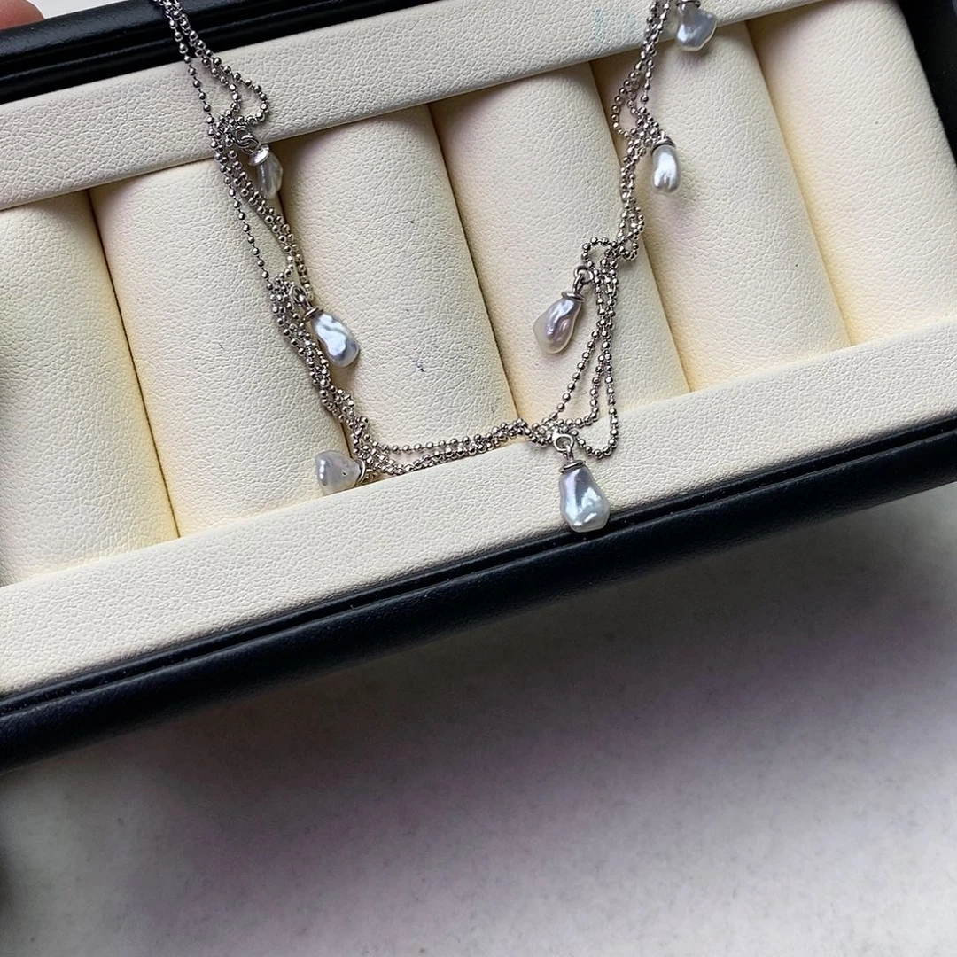 海水珍珠颈饰银S925镶嵌