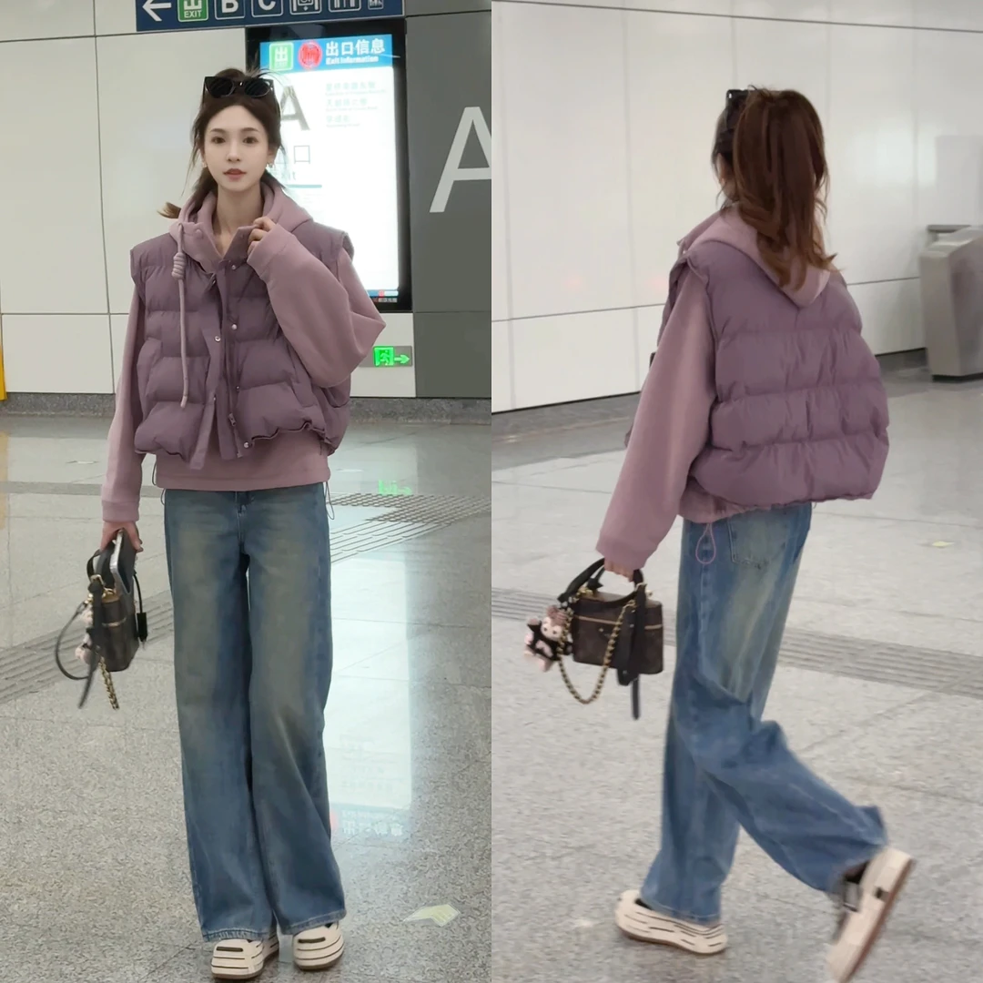 【日记扉页】LULU秋季新款加绒卫衣马甲两件套套装预WZLQ5TZ4110A