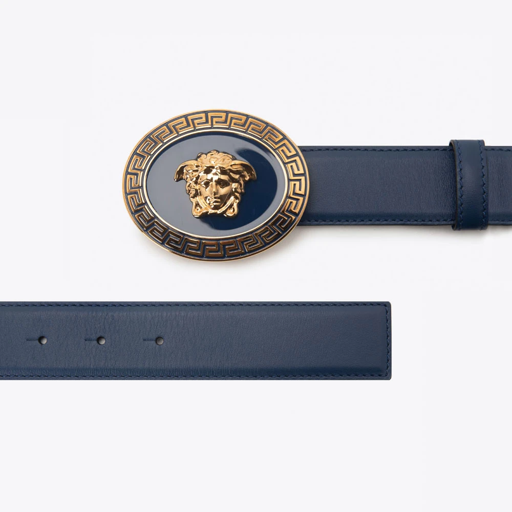 VERSACE范思哲美杜莎金属头牛皮光面男士皮带10062791A021501UC7V