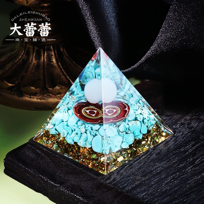 奥根金字塔绿松-多样性发其一（水晶文创）