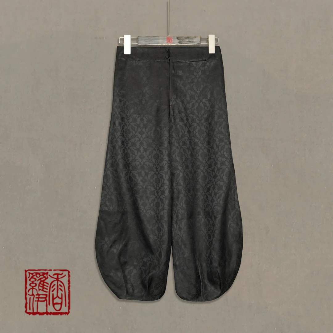 香罗伊【玄纹】传统中式提花裤子