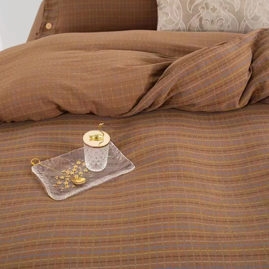 【英伦】全棉A类百百棉双层纱四件套舒适透气高端典雅