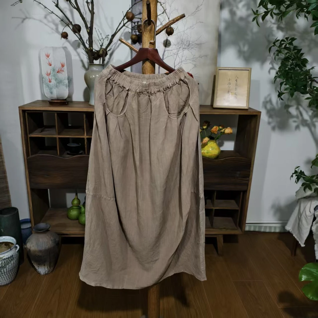 【大梅子推荐】设计款亚麻半裙MXA1057B