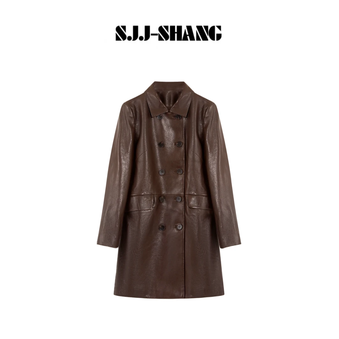 SJJ-SHANG【奢咖皮衣】25早秋新品100%绵羊皮透气皮衣外套q135368p