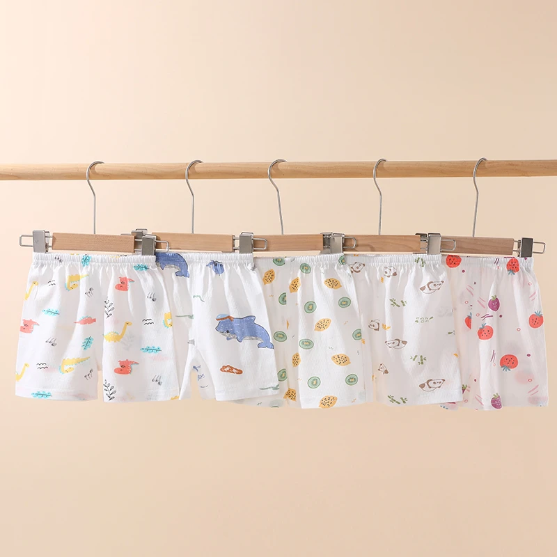 儿童夏季短裤全棉无骨拼接家居休闲裤透气网眼薄款吸汗不勒短裤