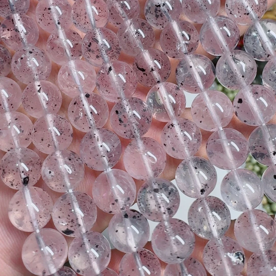 玛瑙/玉髓合金珠宝半成品10粉樱花水晶一条