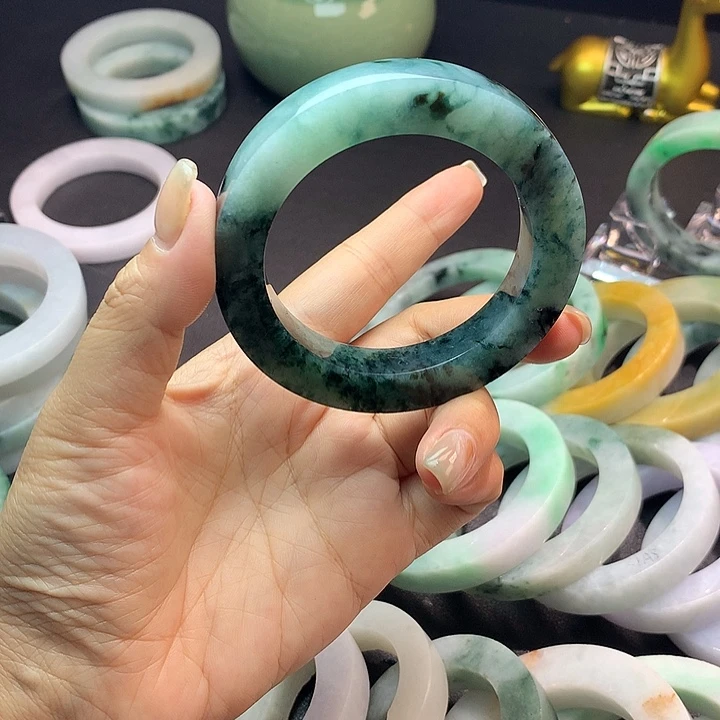 定制翡翠未镶嵌天然A货翡翠毛坯定制手镯54-60正圈