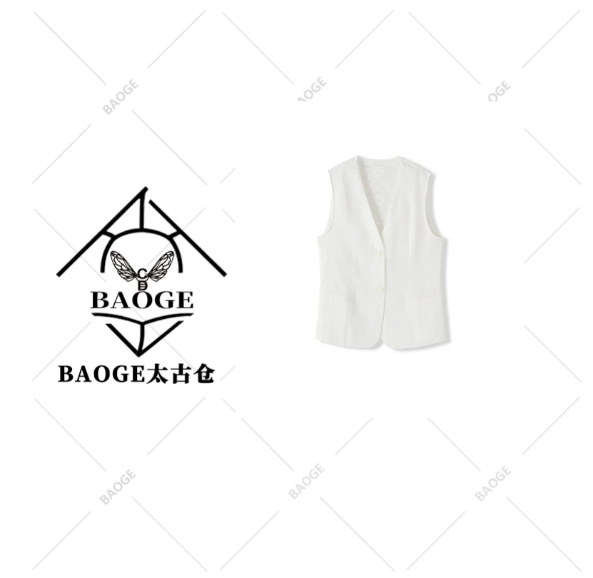 【BAOGE太古仓】V领后背蕾丝袖马甲女薄款坎肩52S027
