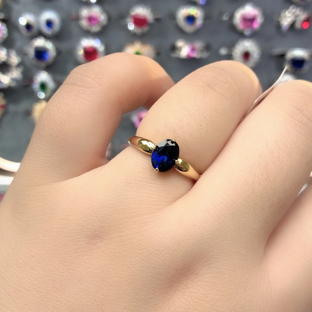 925银培育皇家蓝色宝石