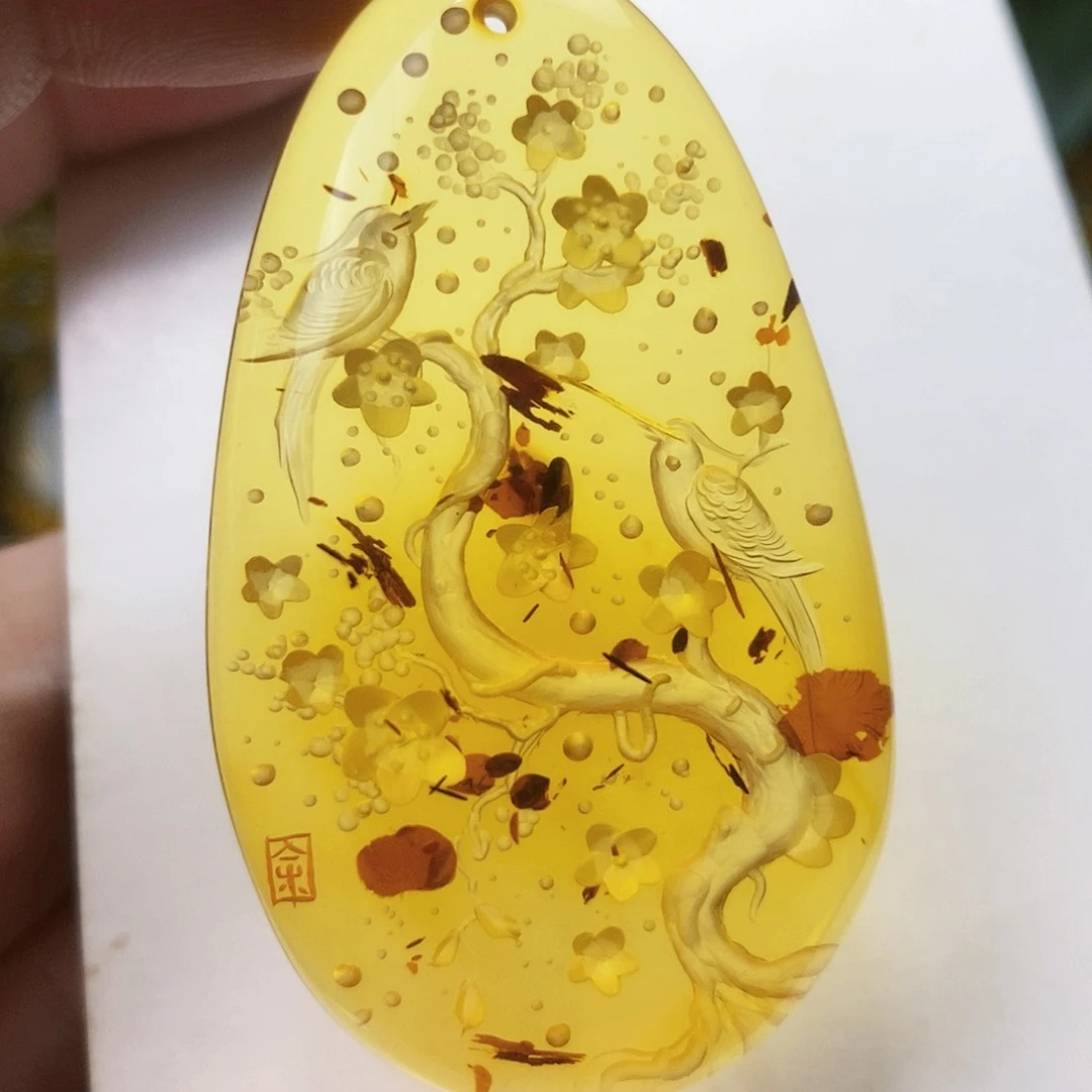 【闪购商品】琥珀（花珀）吊坠(不含链)未镶嵌