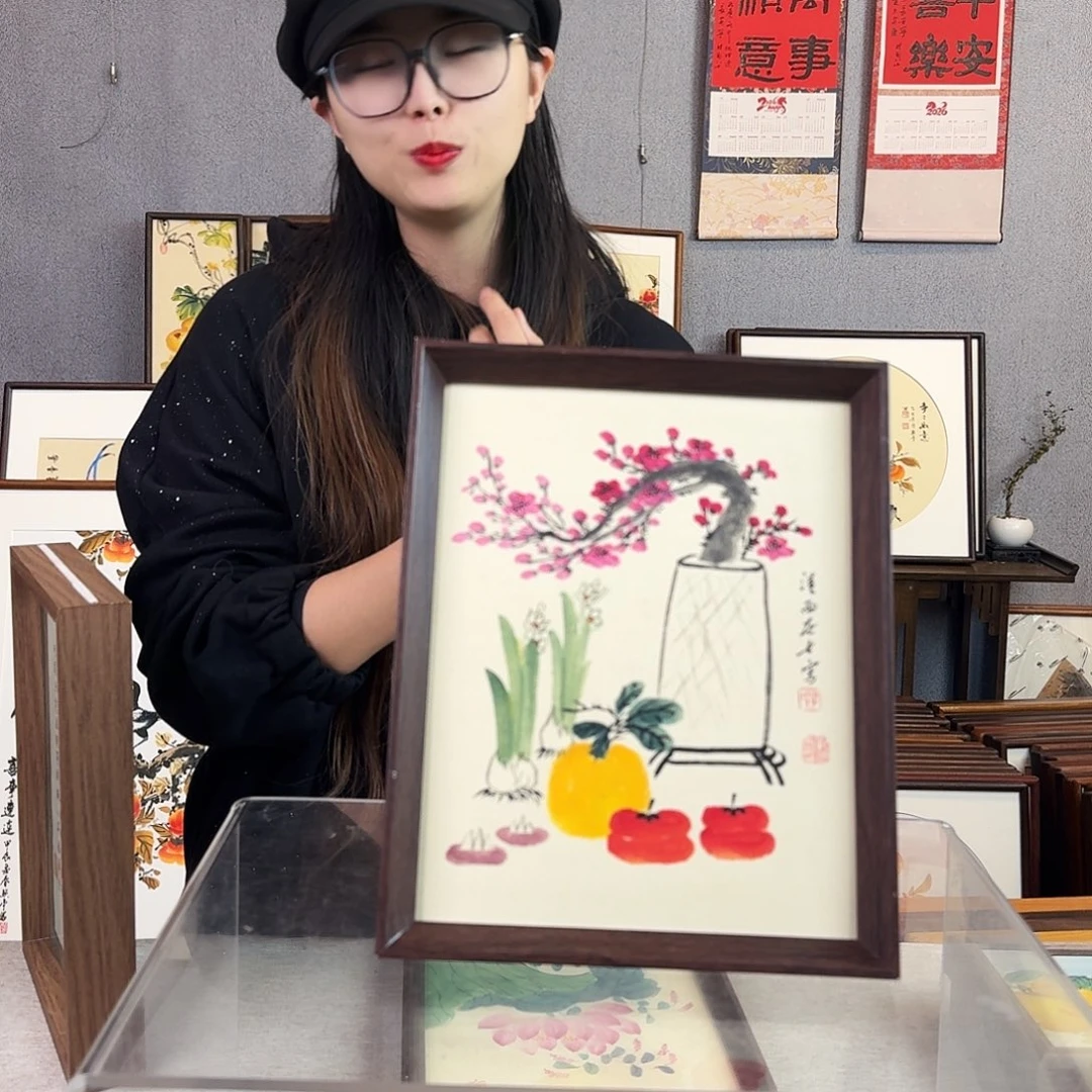 国画手绘带框尺寸：24*29