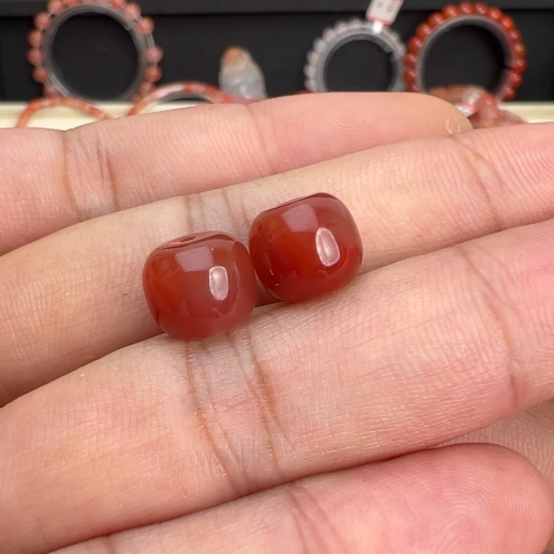 南红玛瑙未镶嵌颈饰一对老型9+
