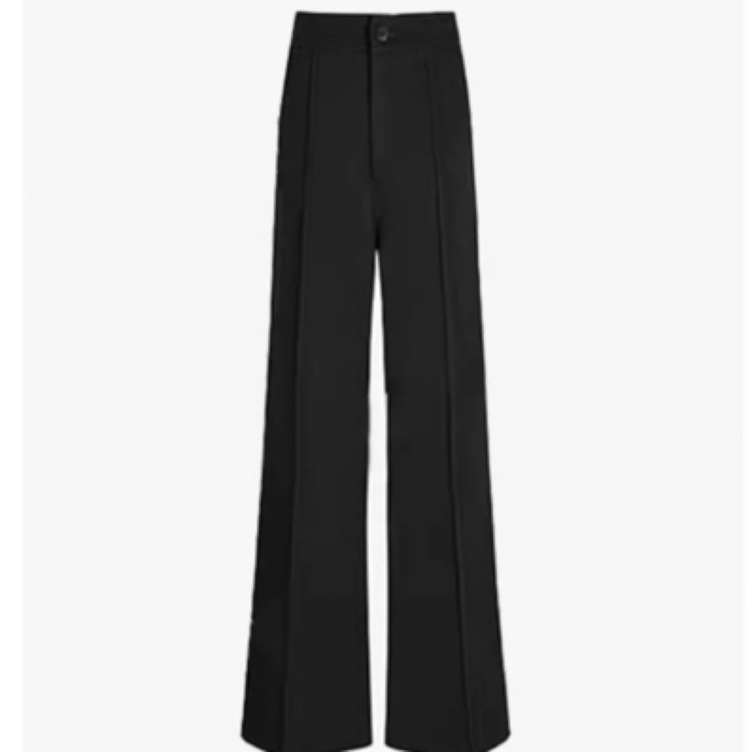 双面百毛高腰垂感微喇裤