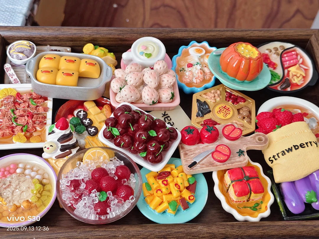 【直播拆】高货树脂立体产品手绘食玩冰箱贴(手工制品,默认微瑕)