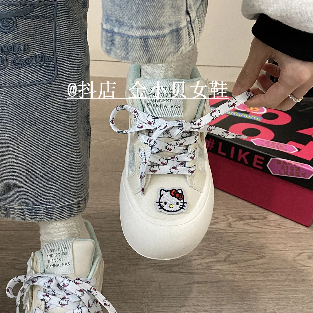金小贝小众原创Kitty大头泡芙鞋女2025新款春季厚底可爱面包板鞋
