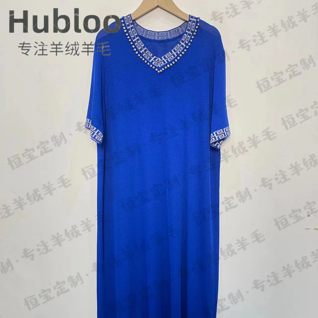 778多金大码气质减龄长款A字裙子夏季女装设计感连衣裙女