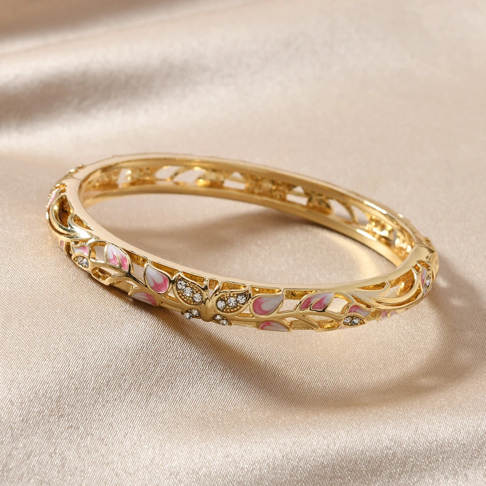 铜合金珐琅手镯 景泰蓝珐琅开口单层镂空手镯新中式国风旅游景区