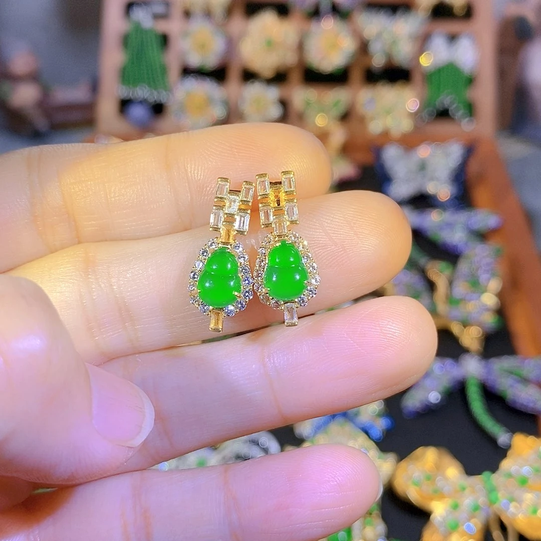 吊坠(不含链)银S925镶嵌翡翠