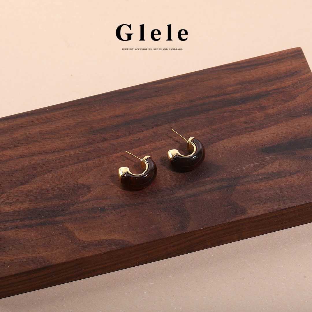 Glele私服「半月耳环」轻奢气质复古精致小众耳钉