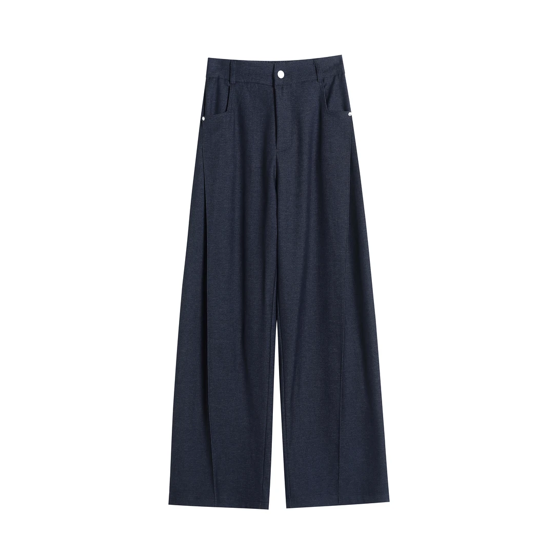 【肌理仿牛仔】香蕉阔腿裤女秋宽松茧型休闲裤镰刀裤仿牛仔丹宁风