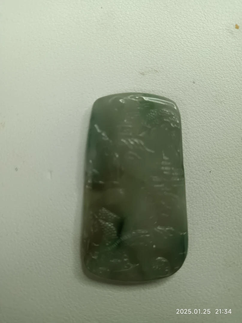 天然翡翠挂件山水牌