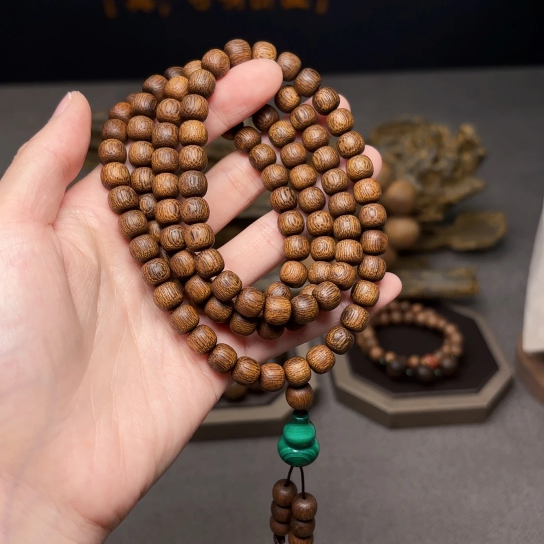 沉香手串越南芽庄白棋楠黄油熟结0.7×0.8×108