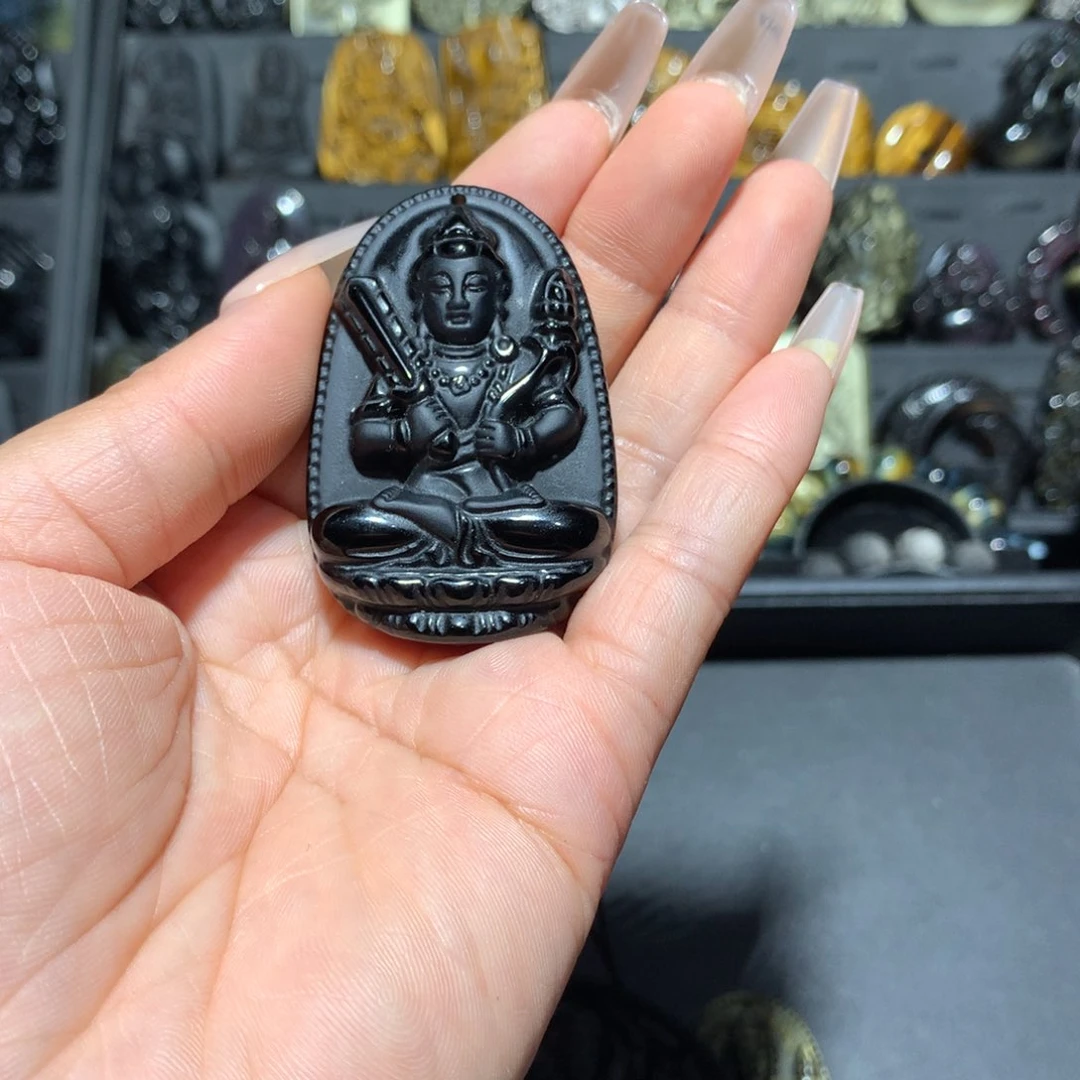 黑曜岩未镶嵌吊坠(赠链)冷*器