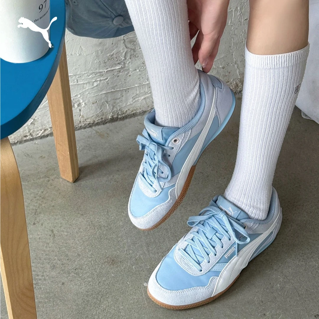 PUMA彪马薄底鞋经典复古女拼接防滑板鞋低帮德训鞋BELLA 403554