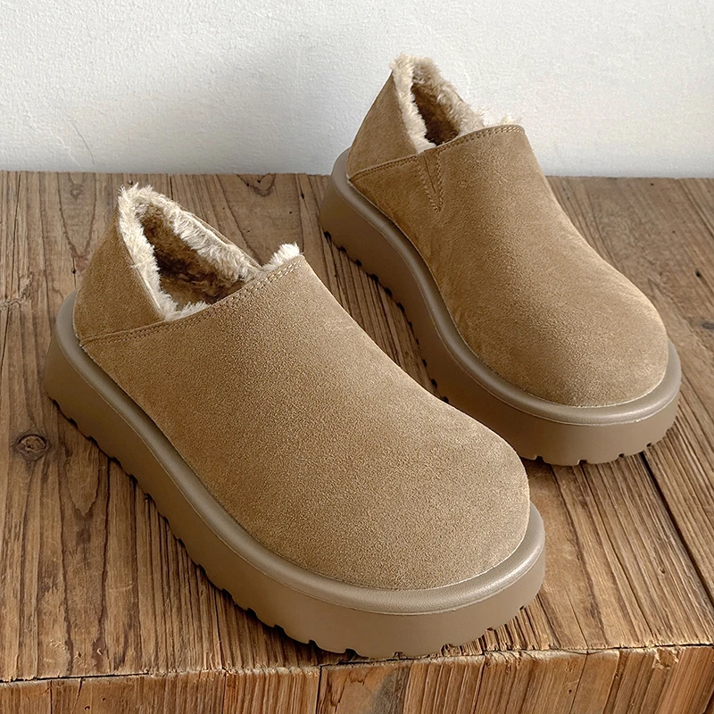 防滑棉鞋2025秋冬新款韩版外穿百搭棉鞋加绒加厚男鞋大头雪地靴潮