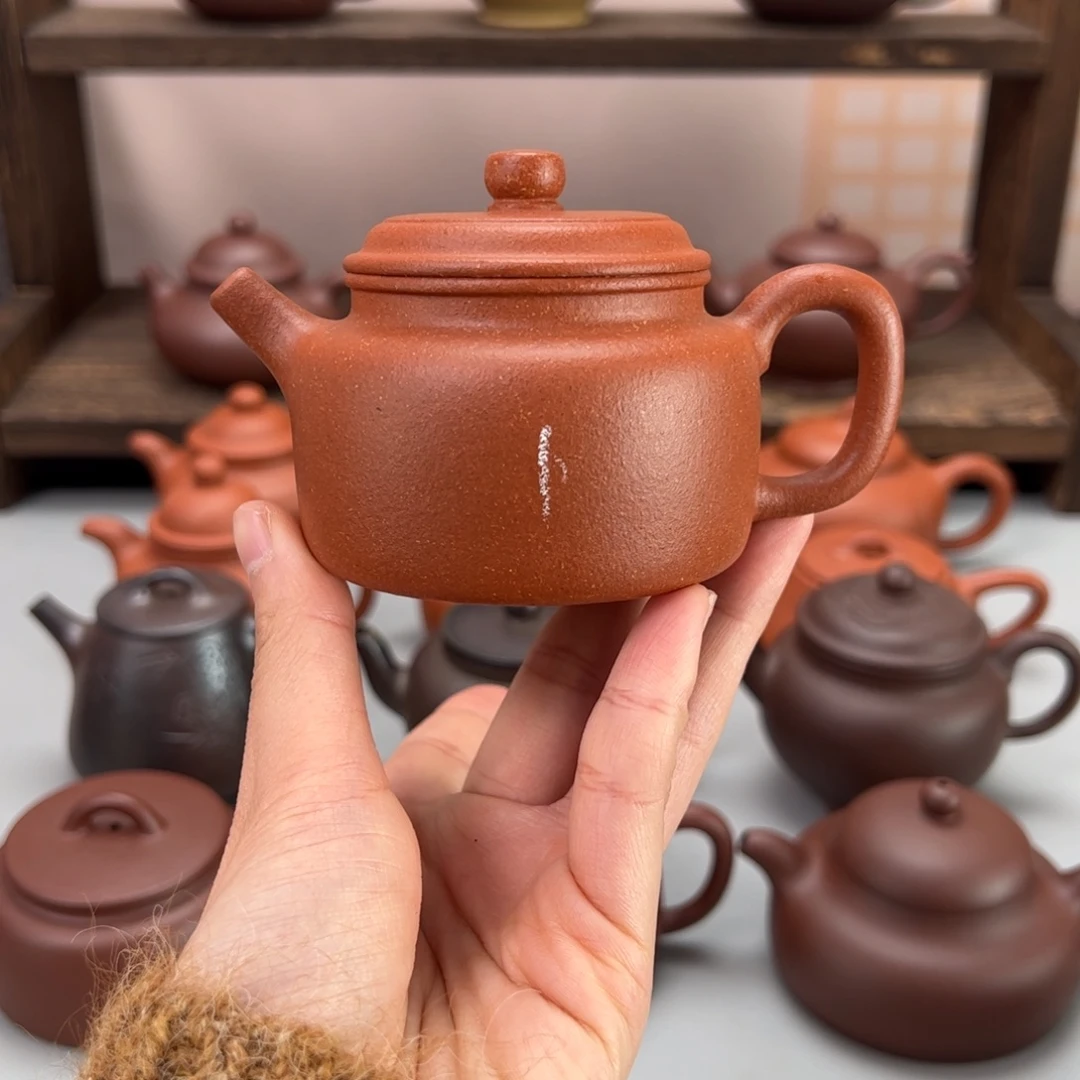 紫砂茶杯红降坡德钟150cc