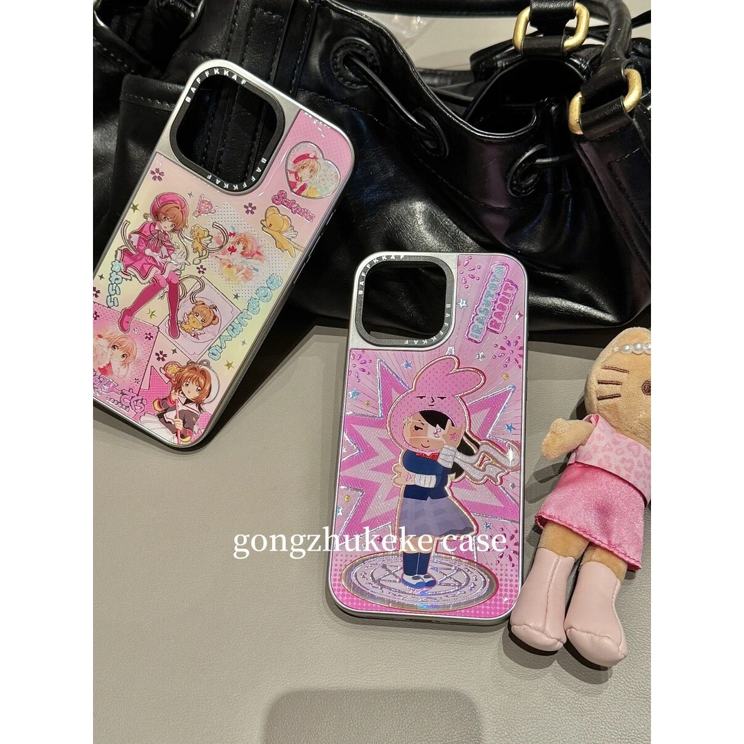 创意电镀卡通动漫少女适用于iPhone16Promax手机壳苹果15/14/13