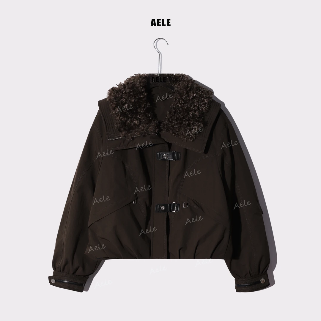 【小羊驼】秋冬时尚设计感翻领蝙蝠袖宽松羽绒外套 Y855 3396 AD