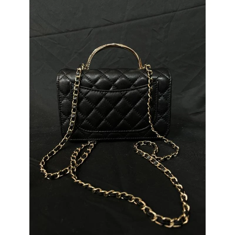 时尚潮流打造真皮女士包潮流 0445 黑色钻手柄