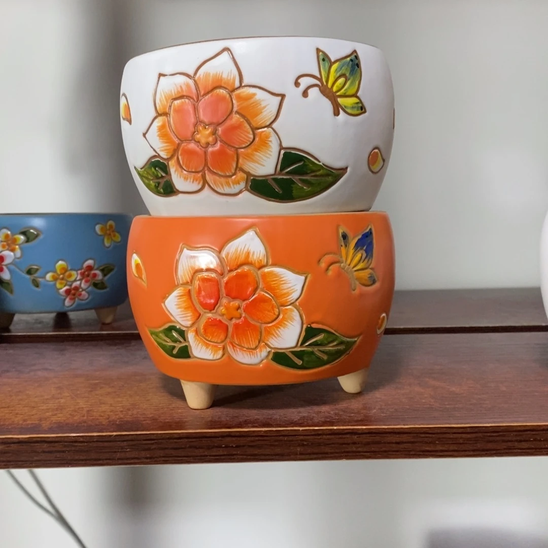 红陶韩式多肉植物花盆