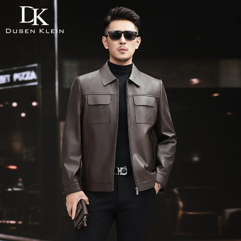 雷军同款皮衣海宁真皮皮衣绵羊皮翻领夹克商务休闲薄款春季新品