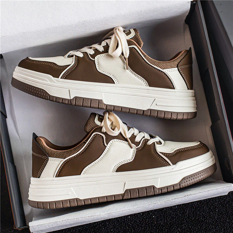 欧伦啄木鸟2025春季新款网红鞋子男潮小众学生美式板鞋厚底运动鞋