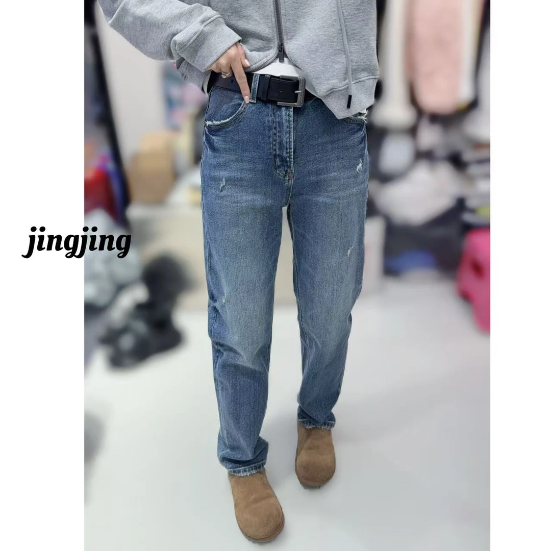 早春新款休闲百搭窄版直筒牛仔裤（0326）